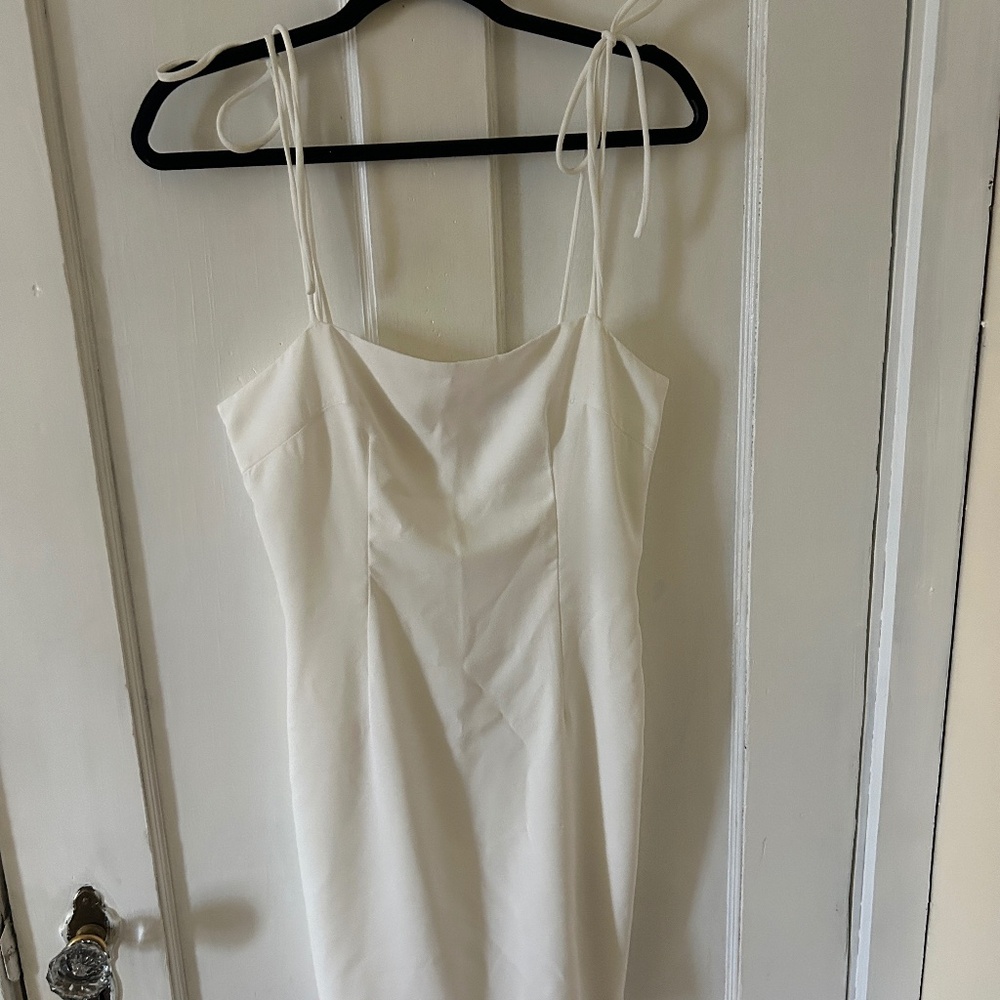 White Princess Polly Mini Dress with Tieable Straps